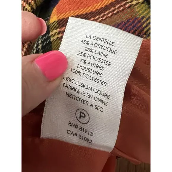 PLENTY BY TRACY REESE Anthropologie Wool Blend Layered Plaid Skirt - Picture 10 of 12